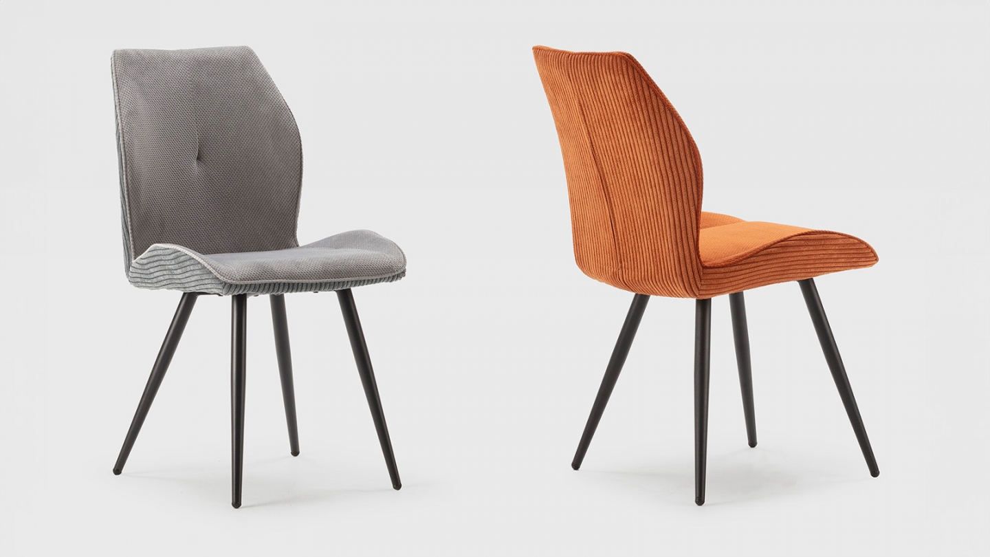 Lot de 2 chaises en velours côtelé rouille - Lykke