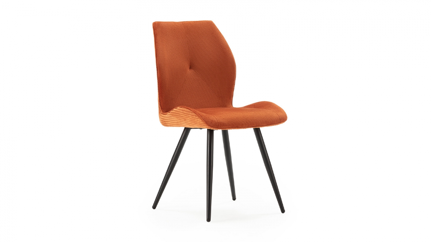 Lot de 2 chaises en velours côtelé rouille - Lykke