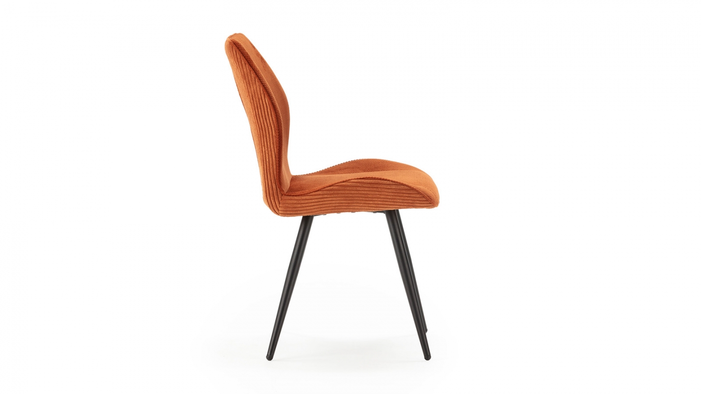 Lot de 2 chaises en velours côtelé rouille - Lykke