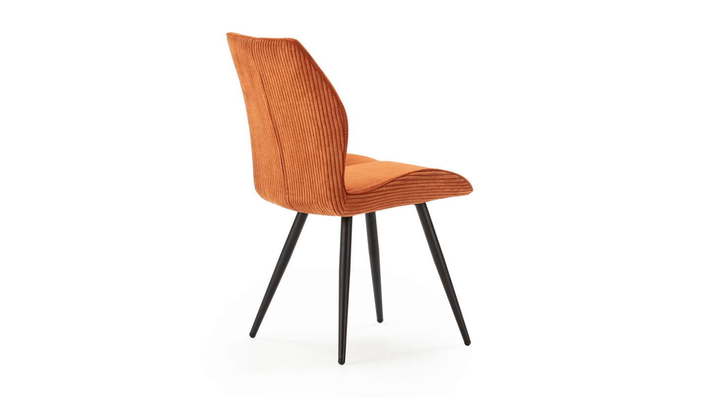 Lot de 2 chaises en velours côtelé rouille - Lykke