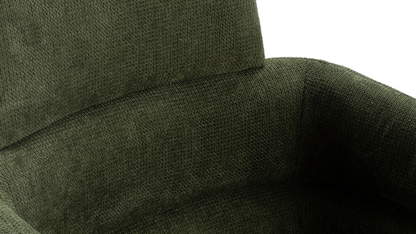 Lot de 2 fauteuils de table pivotants en tissu vert kaki - Alvar