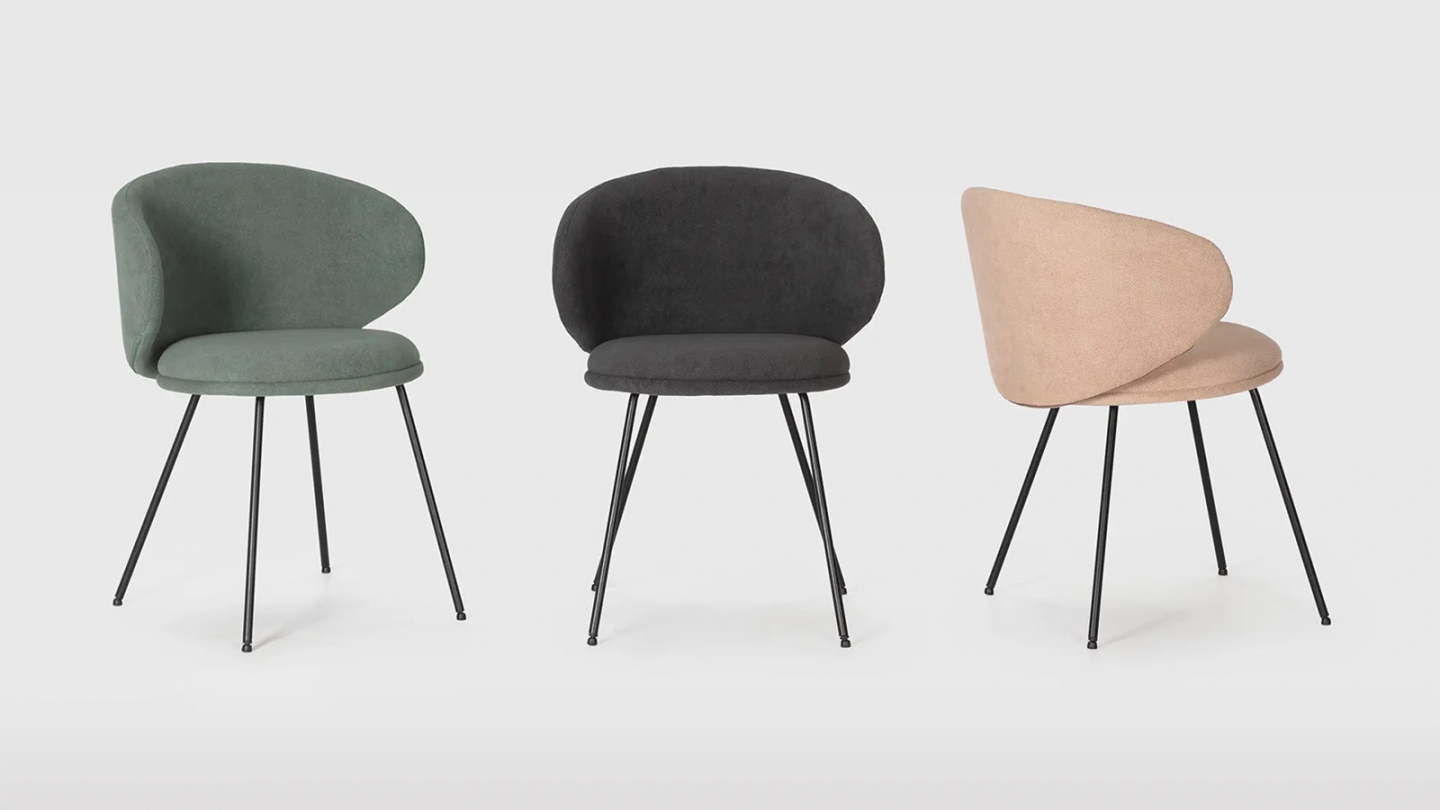Lot de 2 chaises en tissu rose pâle - Cocoon