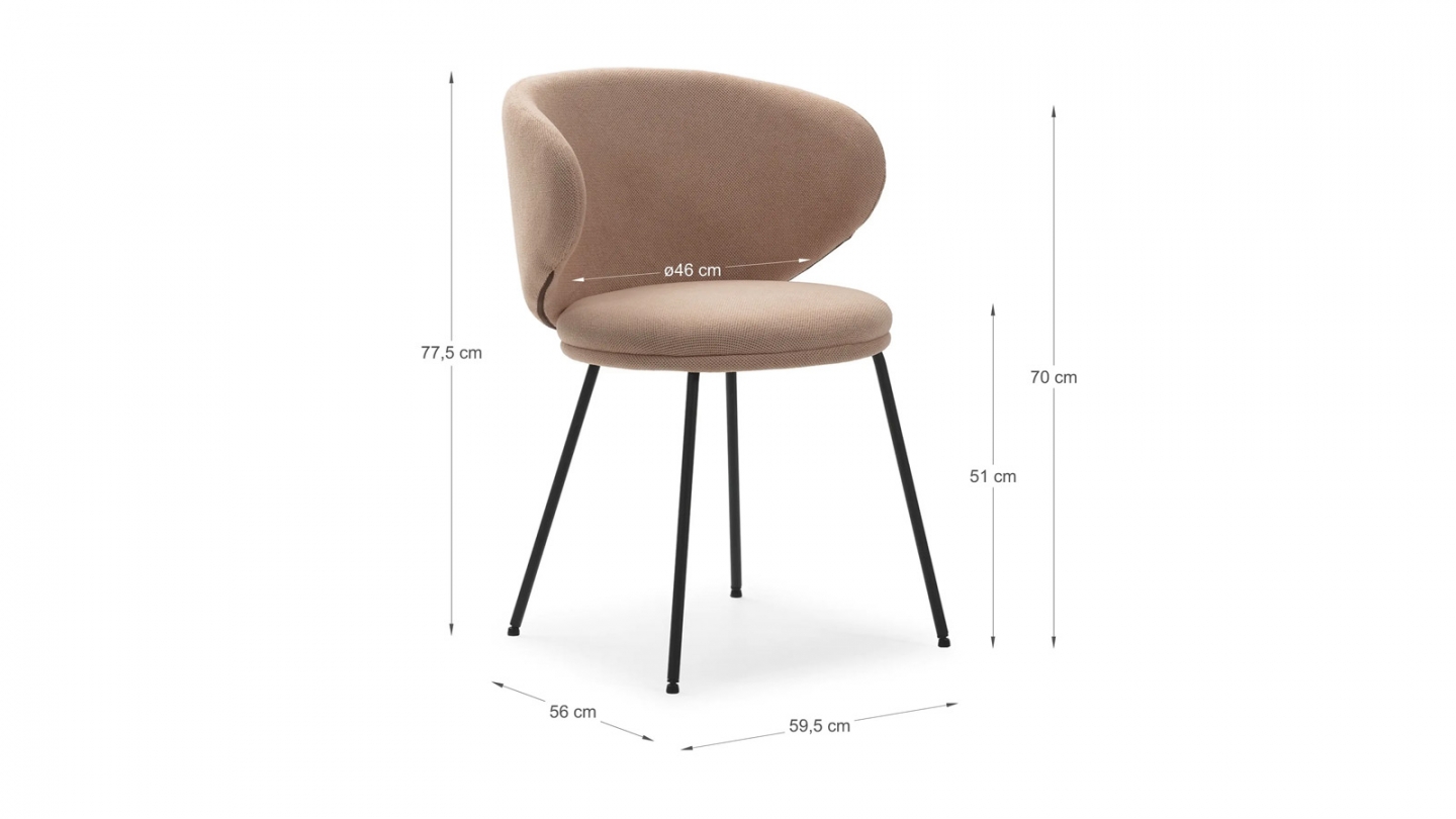 Lot de 2 chaises en tissu rose pâle - Cocoon