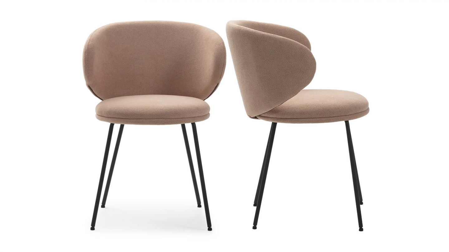 Lot de 2 chaises en tissu rose pâle - Cocoon