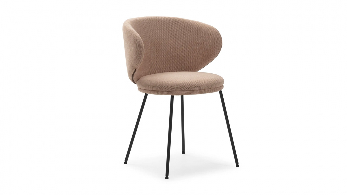 Lot de 2 chaises en tissu rose pâle - Cocoon
