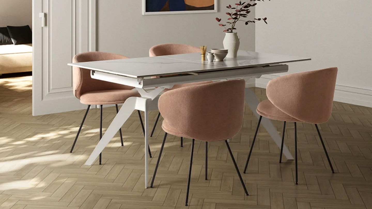 Lot de 2 chaises en tissu rose pâle - Cocoon