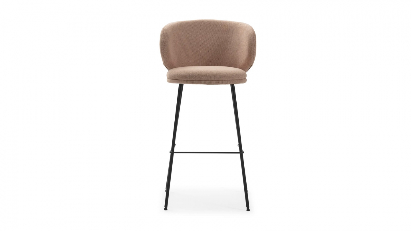 Lot de 2 tabourets de bar en tissu rose pâle - Cocoon