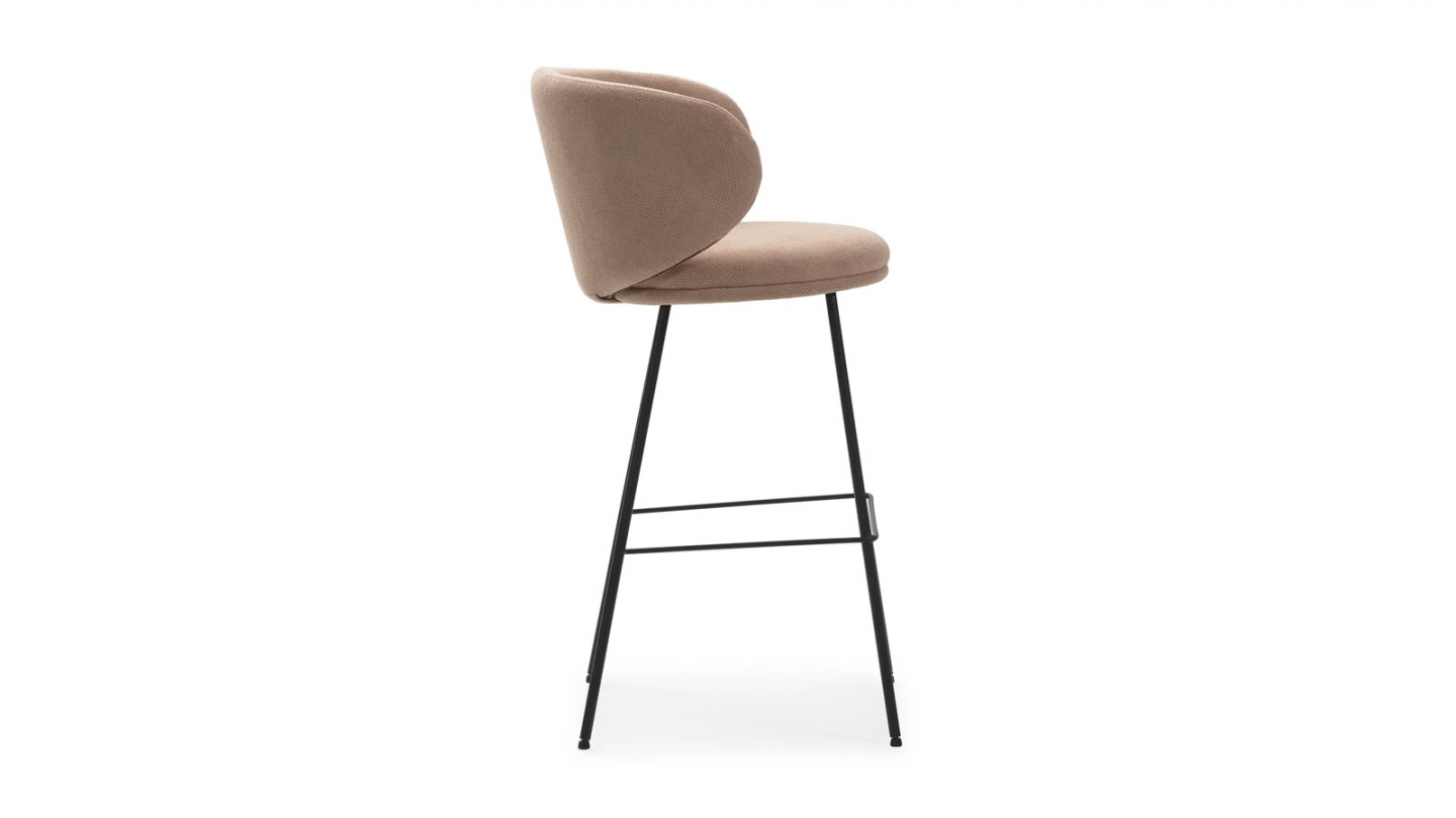 Lot de 2 tabourets de bar en tissu rose pâle - Cocoon