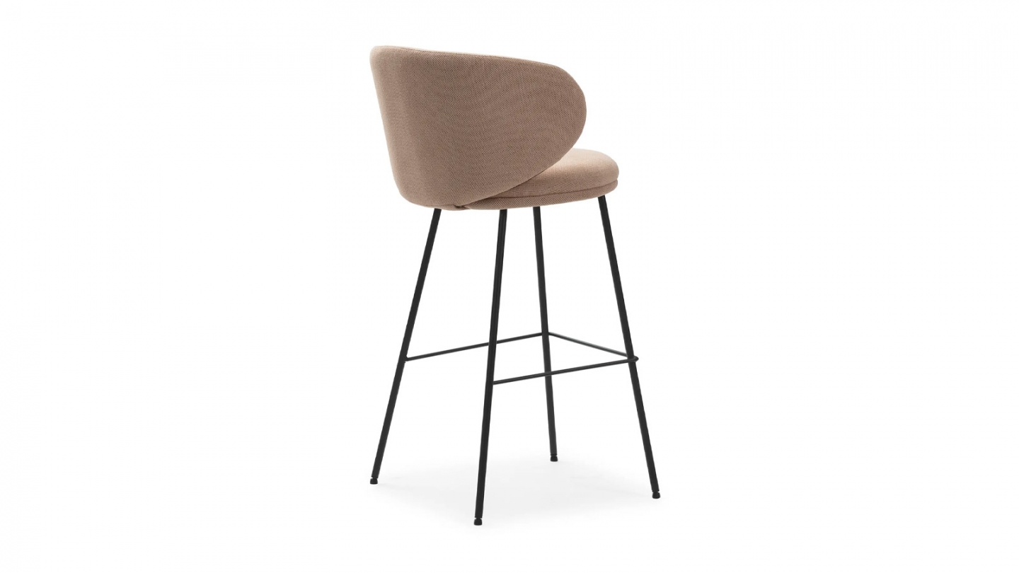 Lot de 2 tabourets de bar en tissu rose pâle - Cocoon