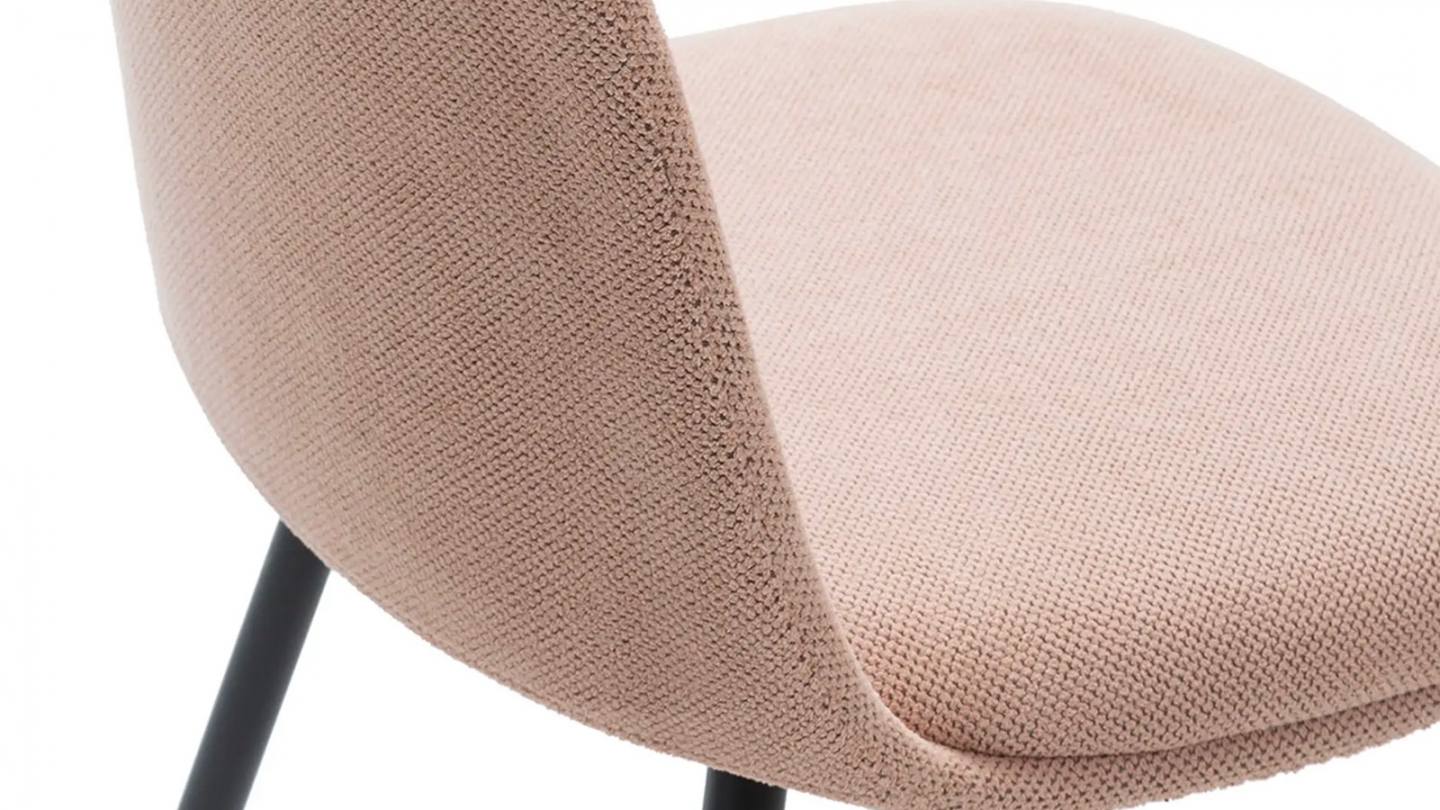 Lot de 4 chaises en tissu rose pâle - Haven