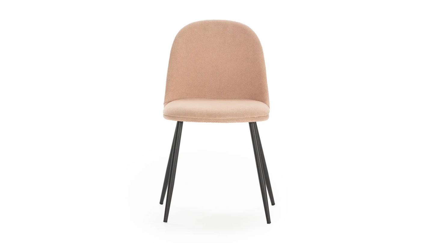 Lot de 4 chaises en tissu rose pâle - Haven