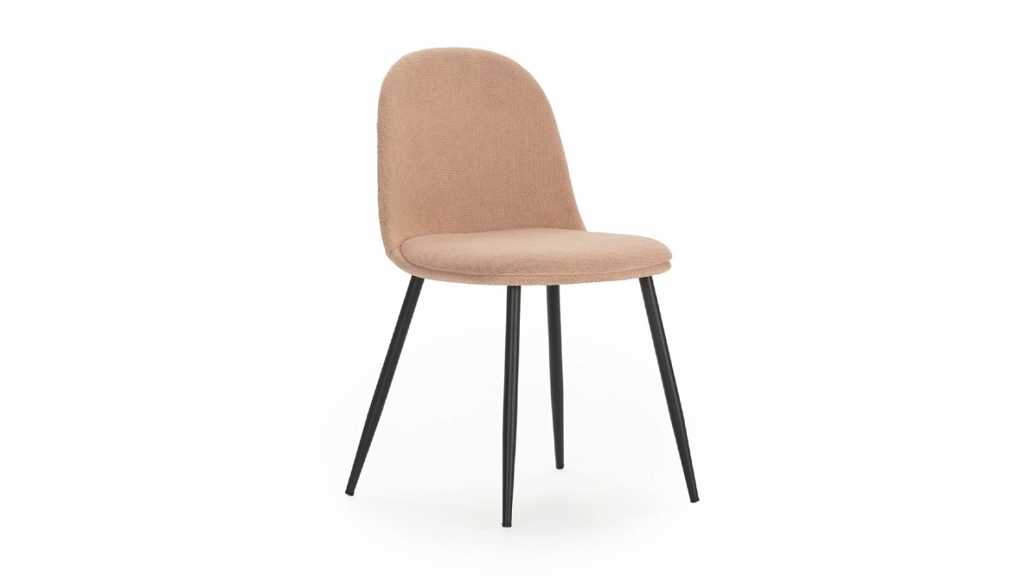 Lot de 4 chaises en tissu rose pâle - Haven