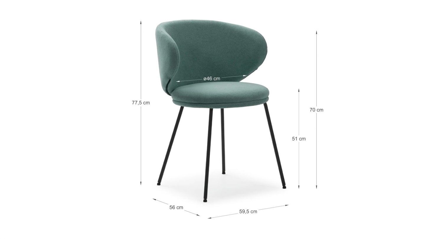 Lot de 2 chaises en tissu vert - Cocoon
