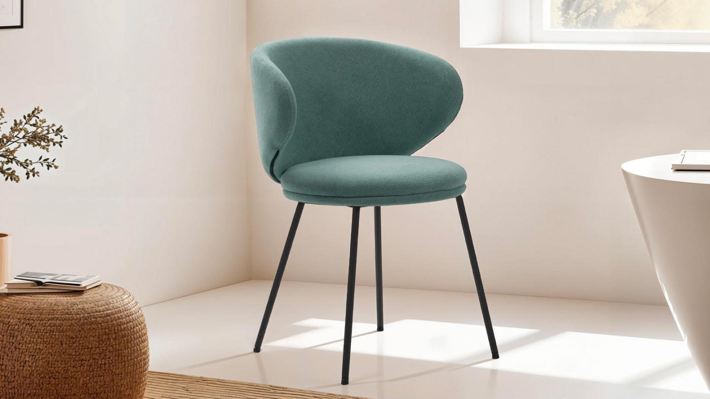 Lot de 2 chaises en tissu vert - Cocoon