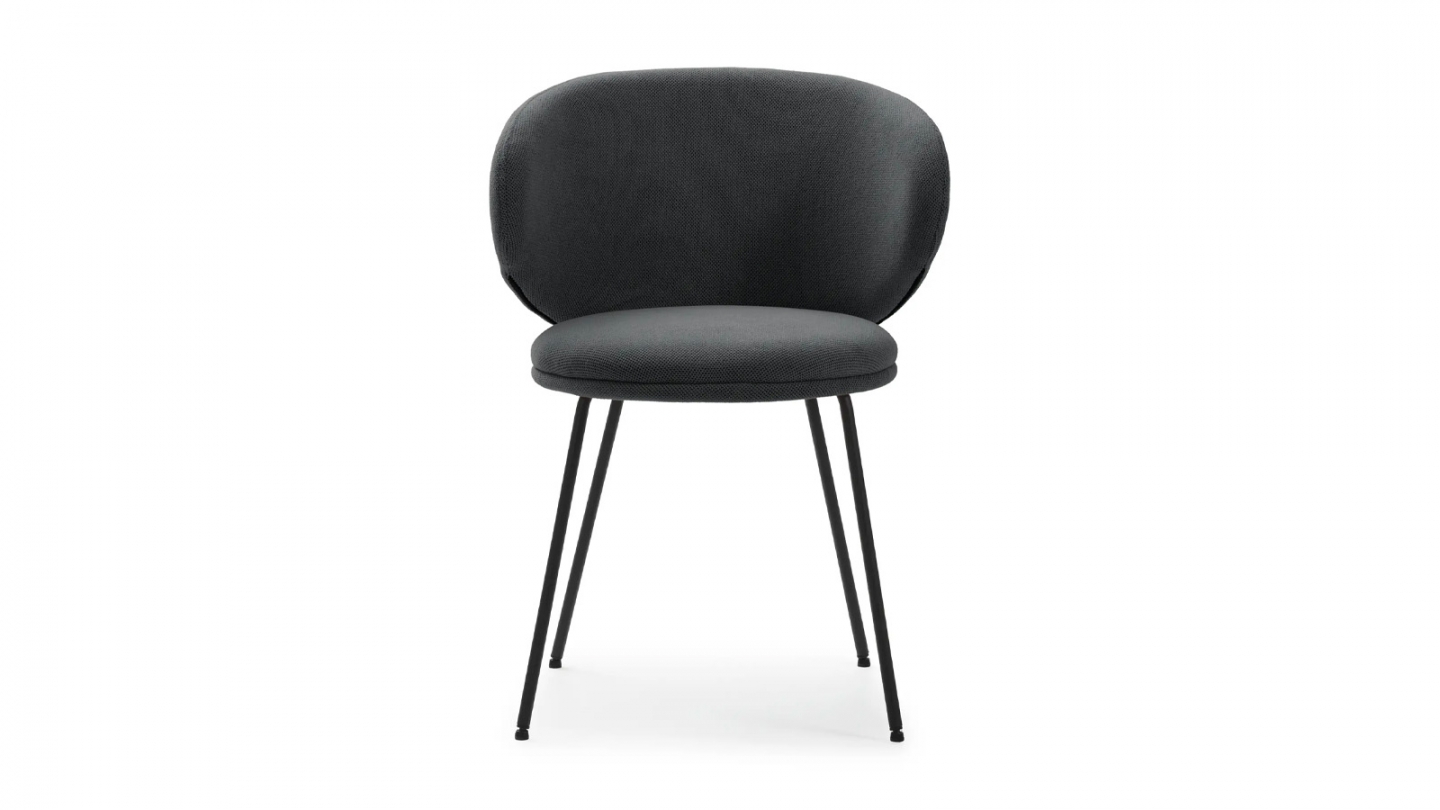 Lot de 2 chaises en tissu gris foncé - Cocoon