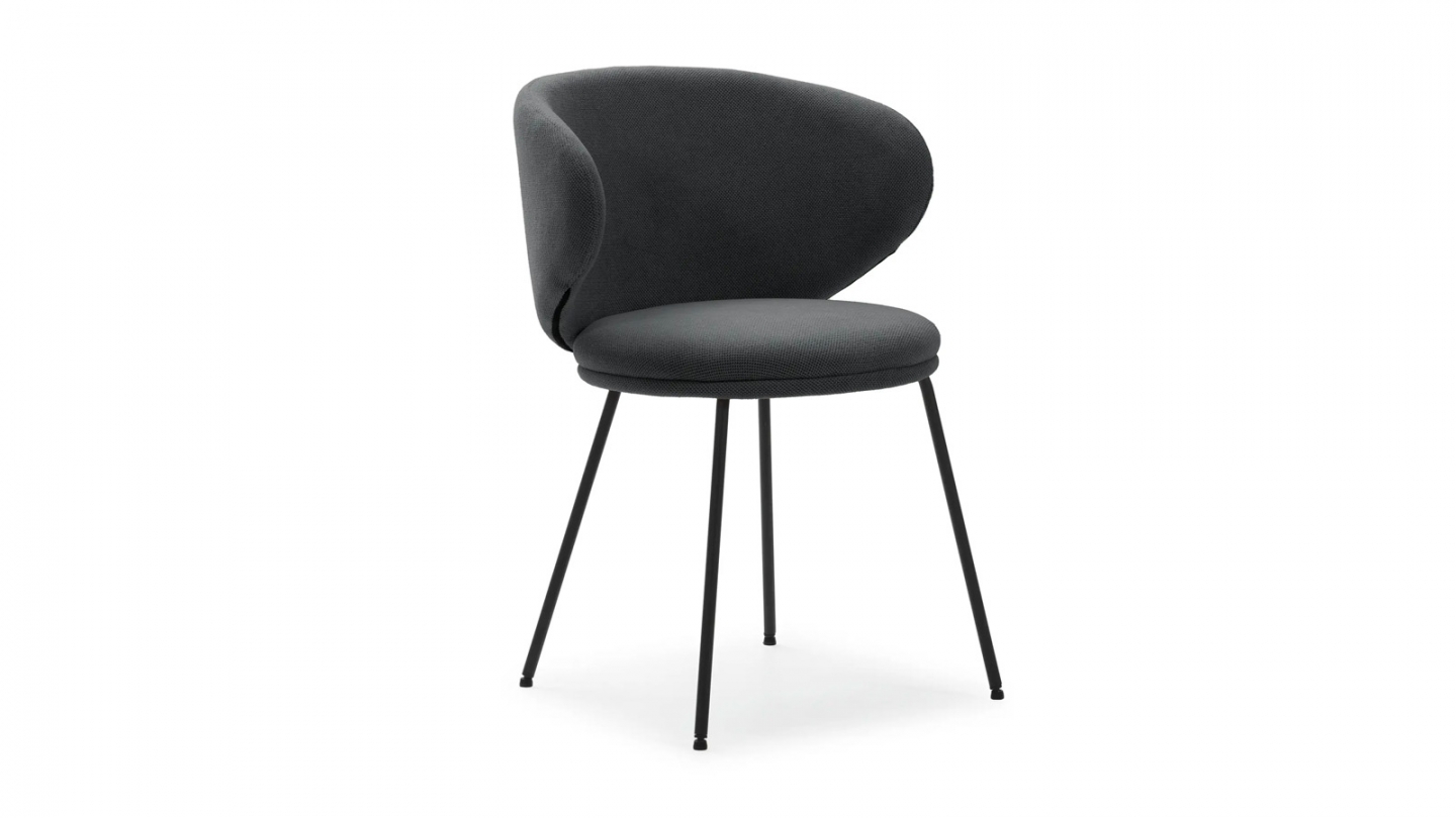 Lot de 2 chaises en tissu gris foncé - Cocoon