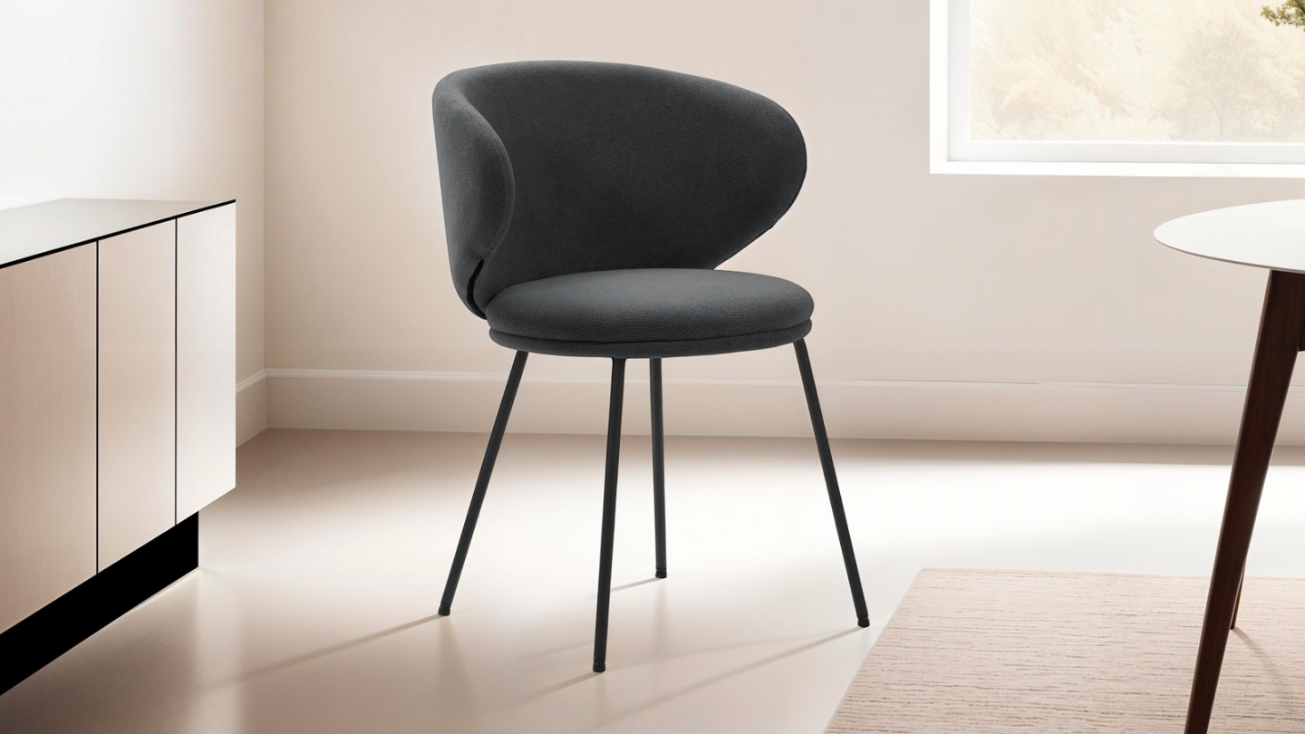 Lot de 2 chaises en tissu gris foncé - Cocoon