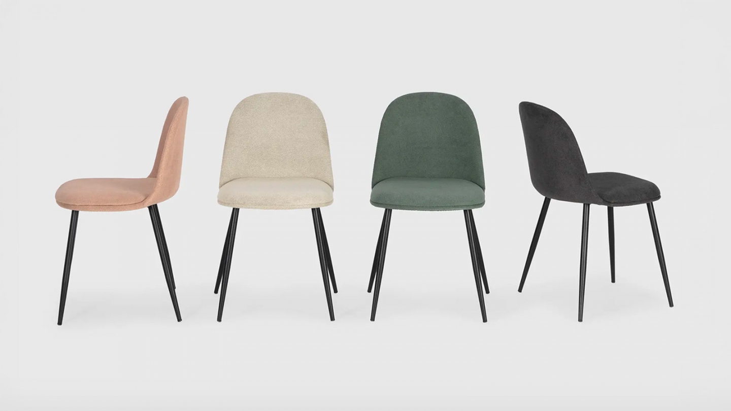 Lot de 4 chaises en tissu vert - Haven