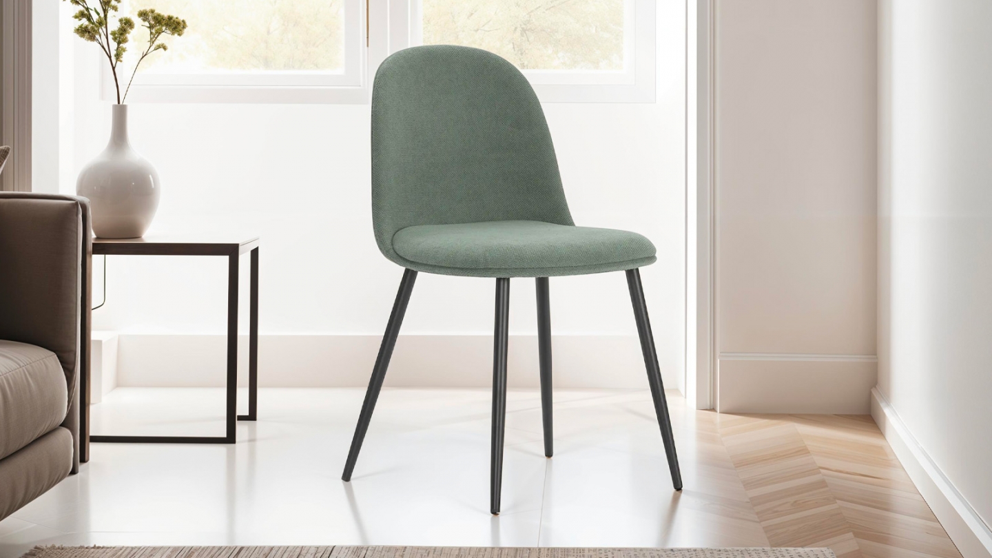 Lot de 4 chaises en tissu vert - Haven