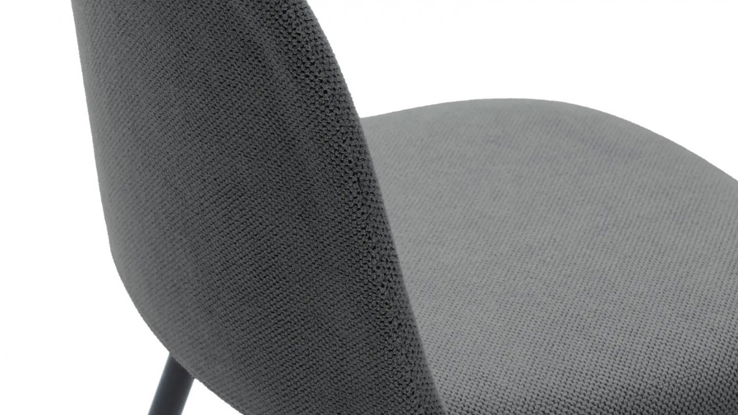 Lot de 4 chaises en tissu gris foncé - Haven