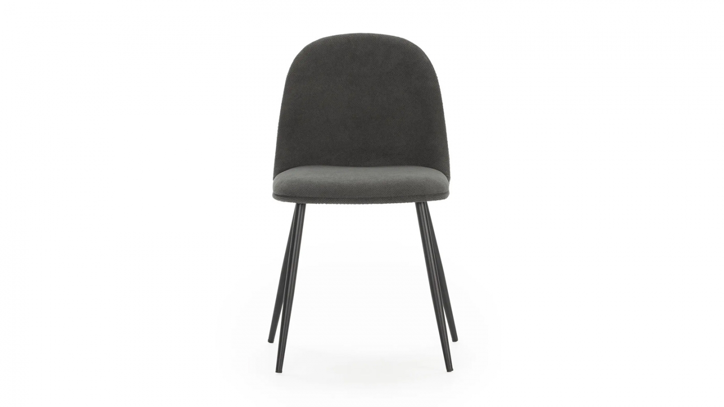Lot de 4 chaises en tissu gris foncé - Haven