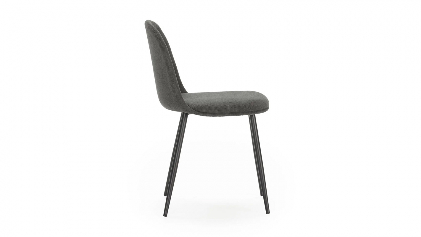 Lot de 4 chaises en tissu gris foncé - Haven