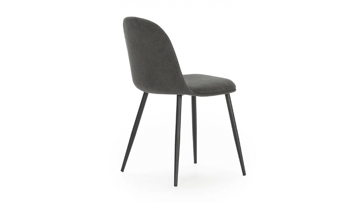 Lot de 4 chaises en tissu gris foncé - Haven