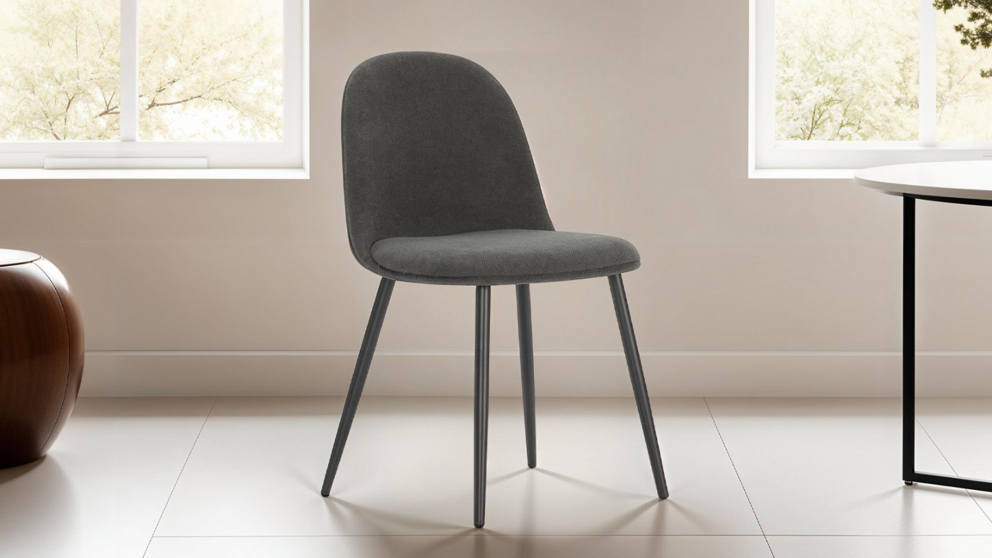 Lot de 4 chaises en tissu gris foncé - Haven