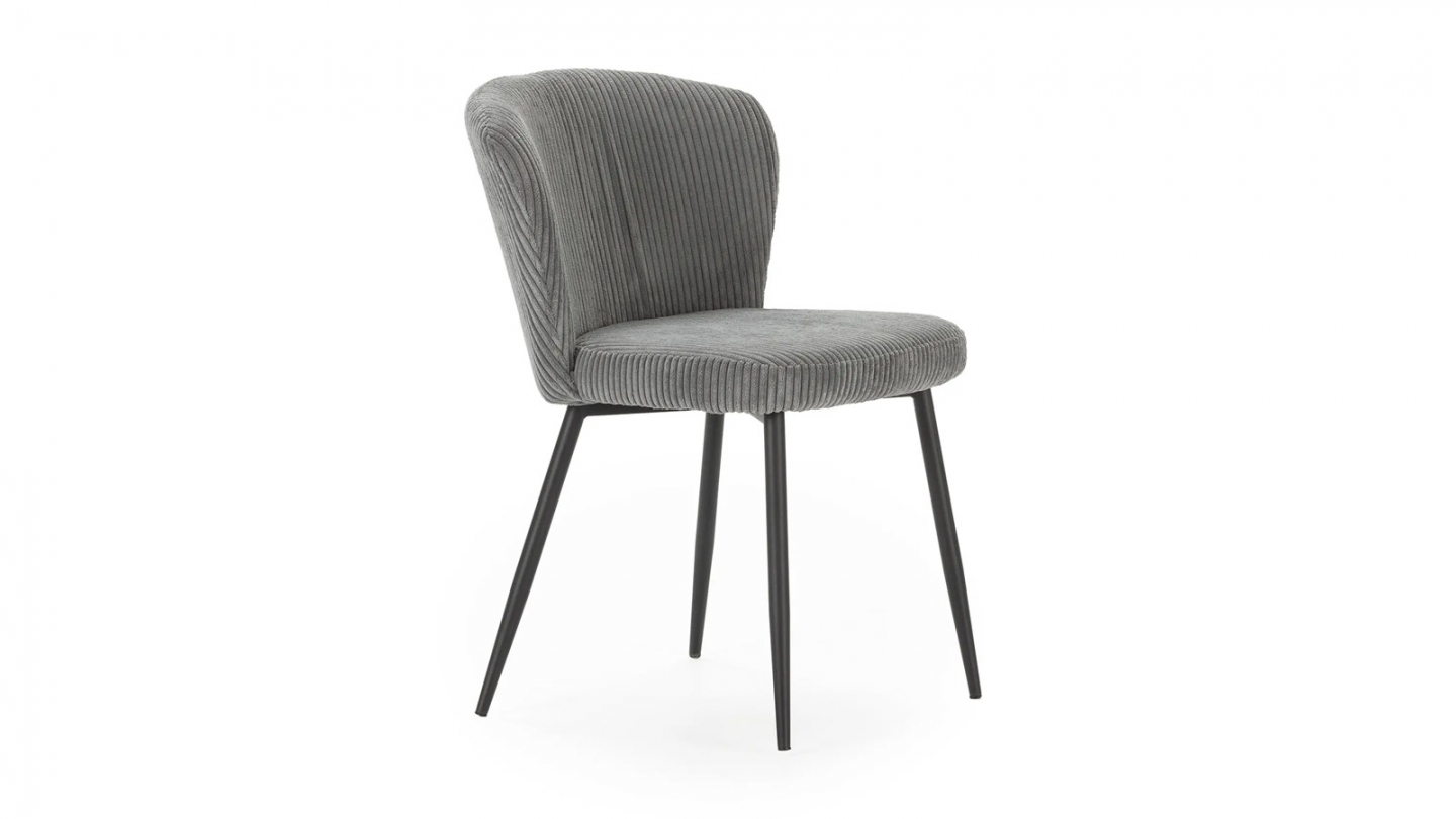 Lot de 4 chaises en velours côtelé gris - Klara
