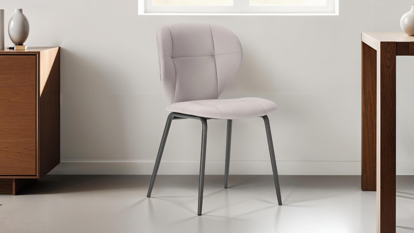 Lot de 2 chaises en tissu beige - Svea