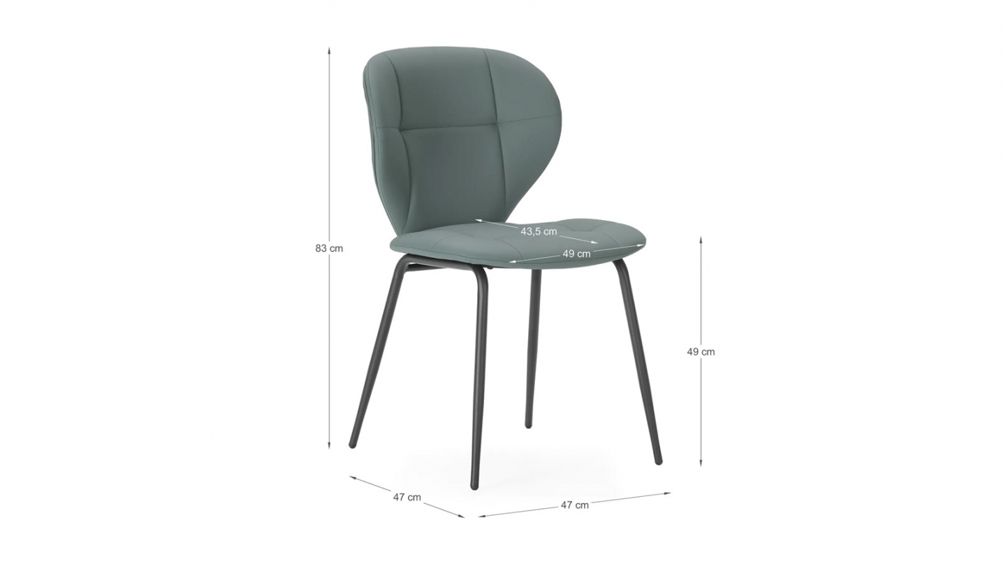 Lot de 2 chaises en tissu vert - Svea