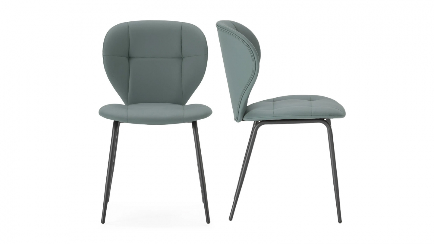 Lot de 2 chaises en tissu vert - Svea