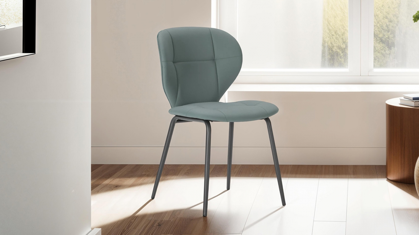 Lot de 2 chaises en tissu vert - Svea