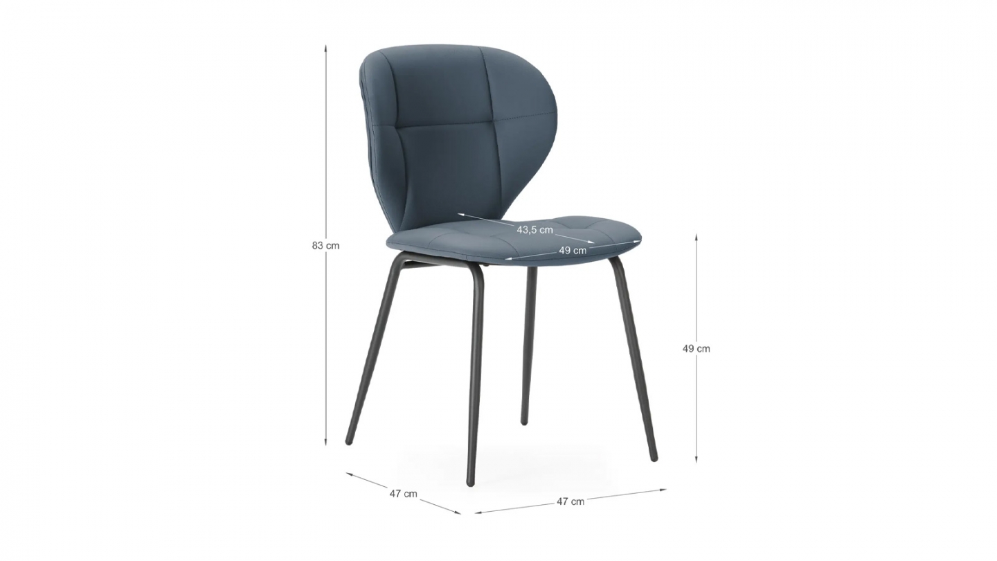 Lot de 2 chaises en tissu gris foncé - Svea