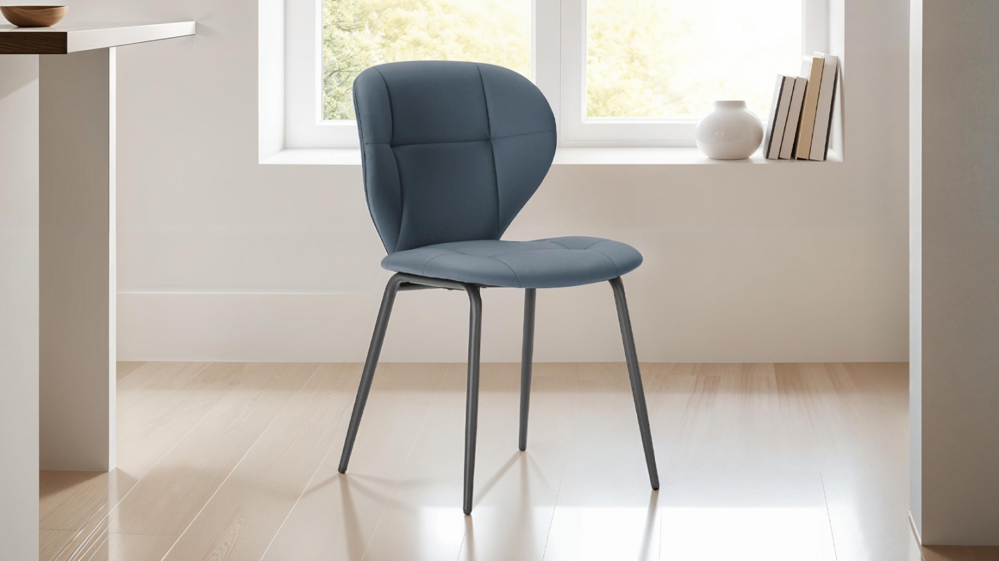 Lot de 2 chaises en tissu gris foncé - Svea