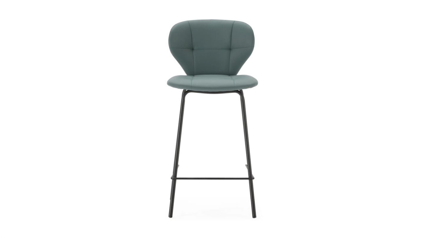 Lot de 2 tabourets de bar en tissu vert - Svea
