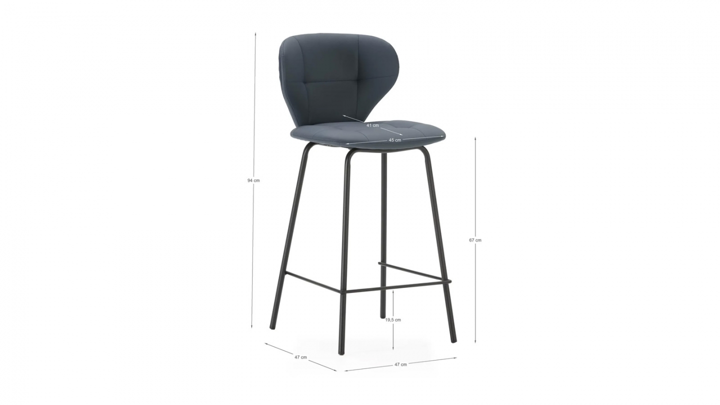 Lot de 2 tabourets de bar en tissu gris foncé - Svea
