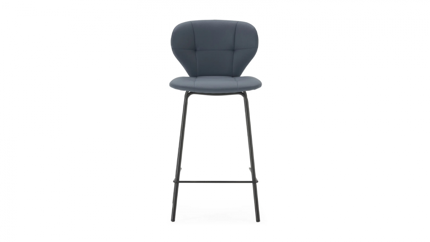 Lot de 2 tabourets de bar en tissu gris foncé - Svea