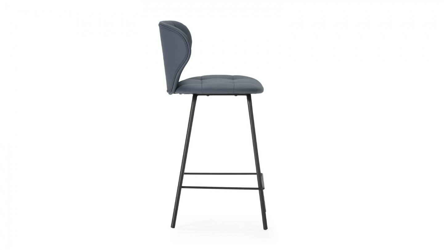 Lot de 2 tabourets de bar en tissu gris foncé - Svea