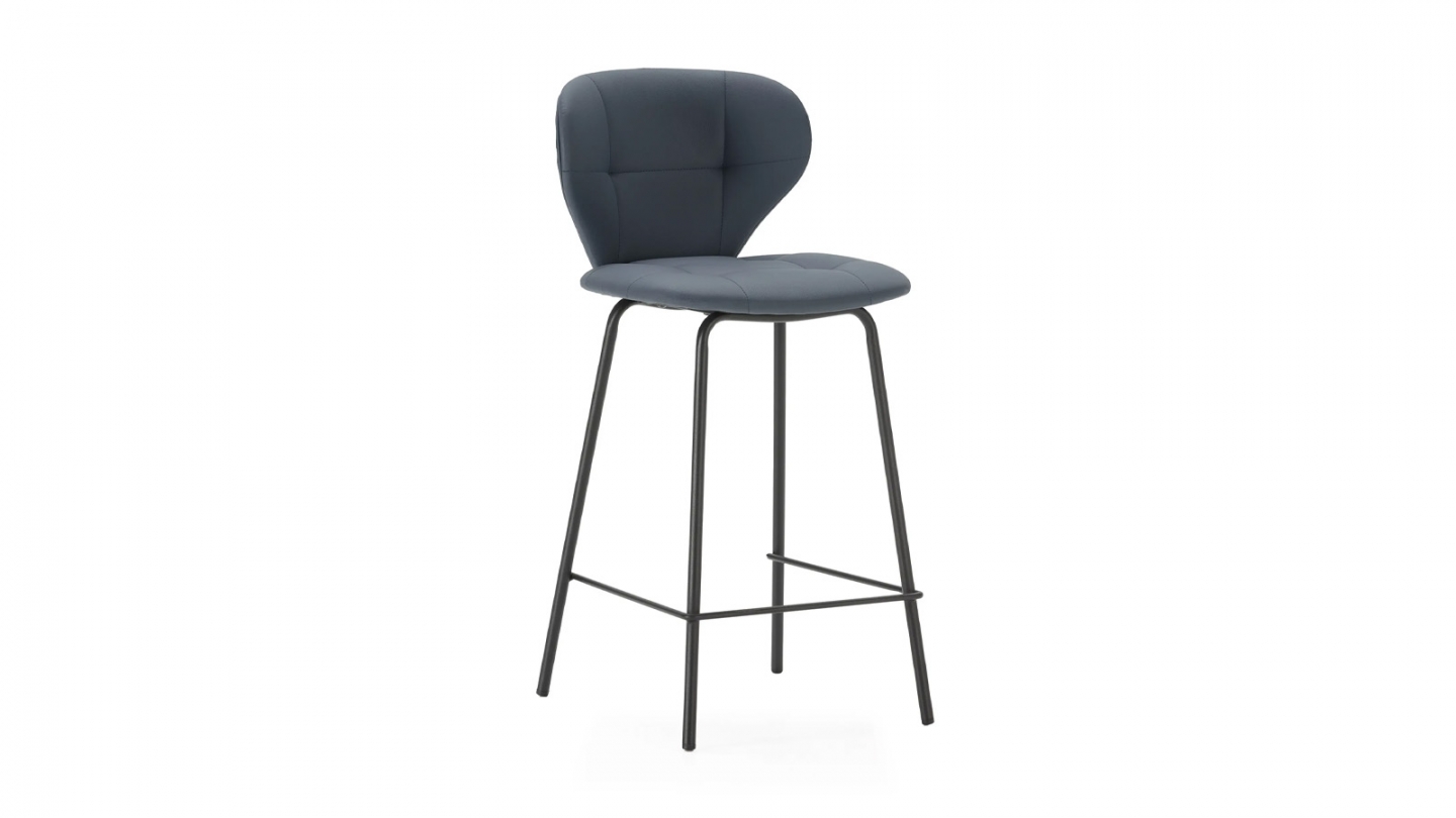 Lot de 2 tabourets de bar en tissu gris foncé - Svea