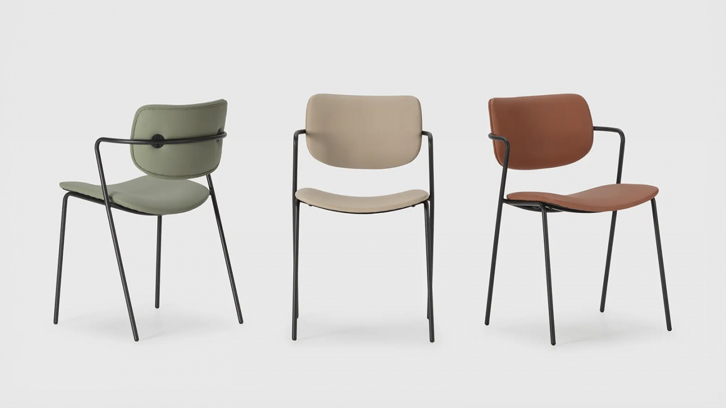 Lot de 2 chaises en simili cuir rouille - Skandi