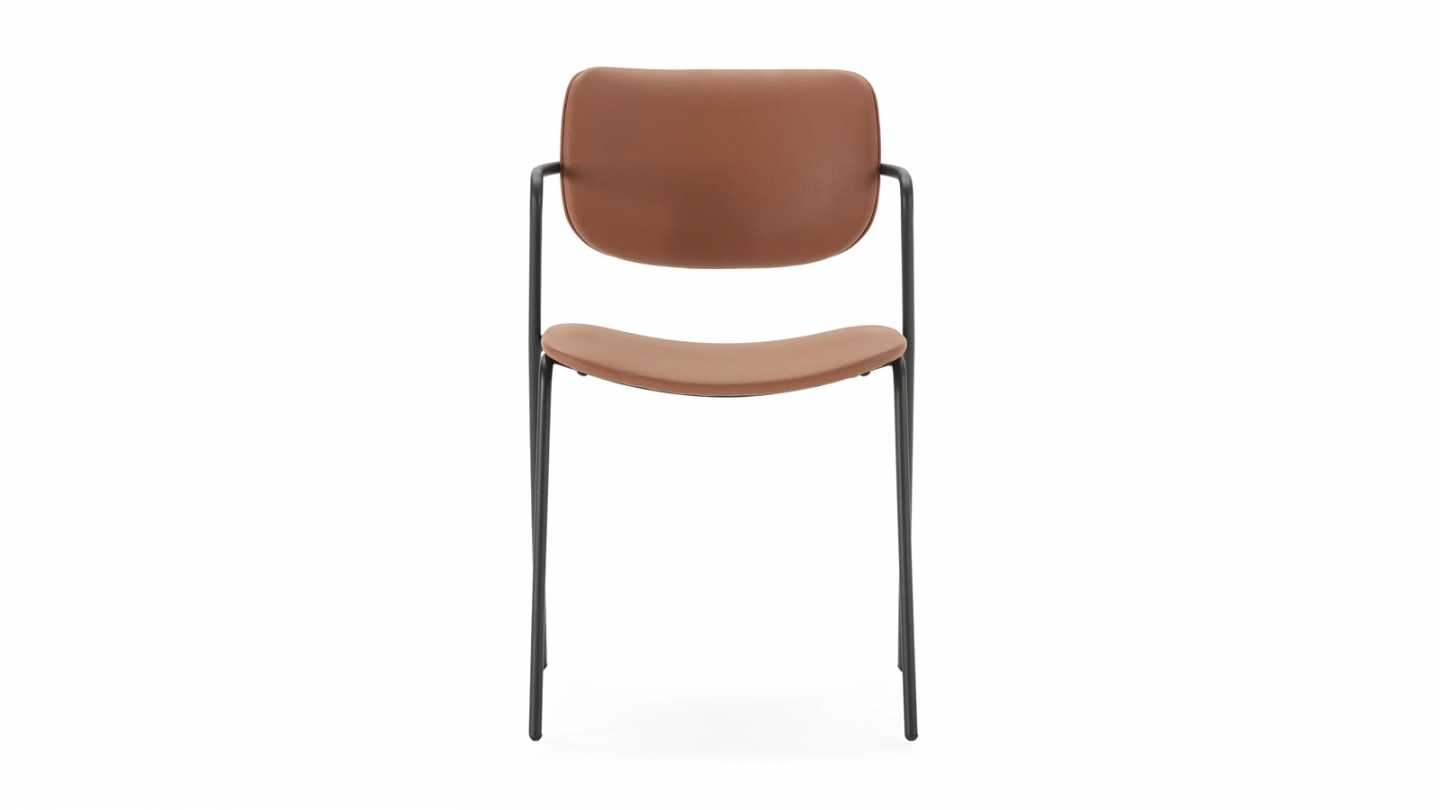 Lot de 2 chaises en simili cuir rouille - Skandi
