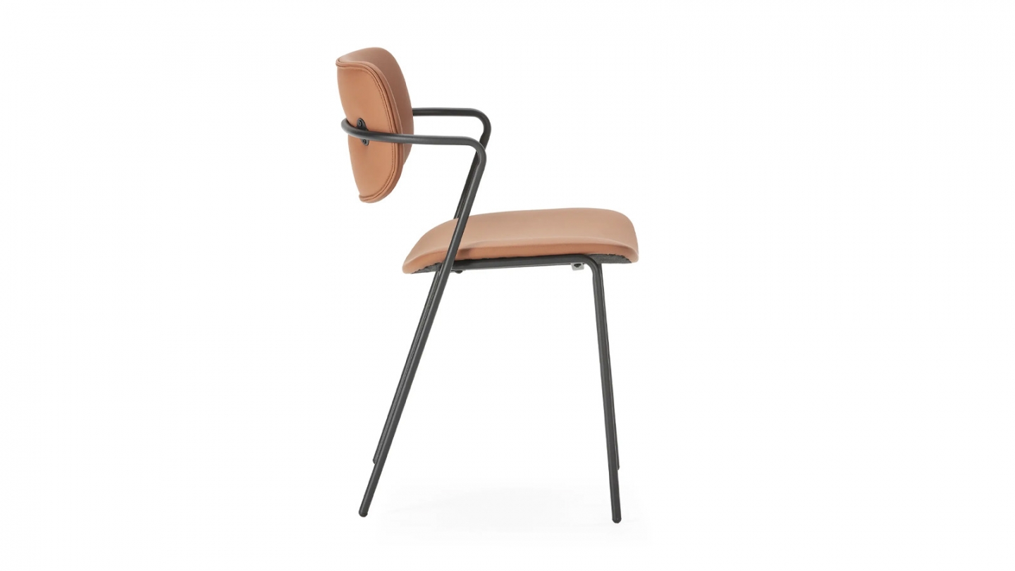 Lot de 2 chaises en simili cuir rouille - Skandi