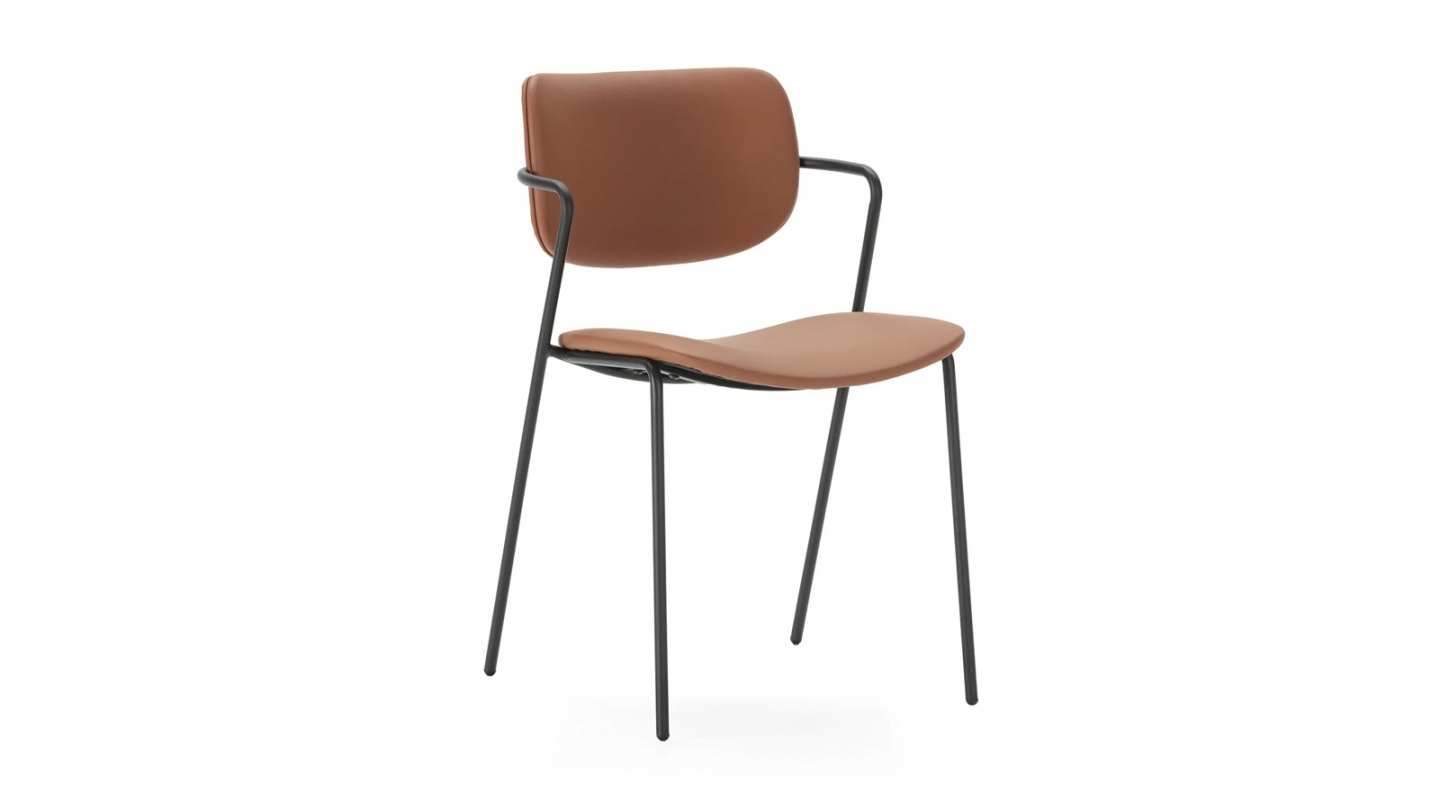 Lot de 2 chaises en simili cuir rouille - Skandi
