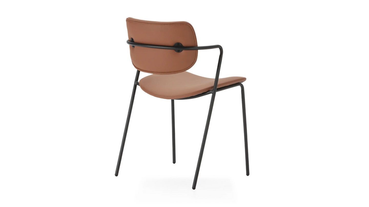 Lot de 2 chaises en simili cuir rouille - Skandi