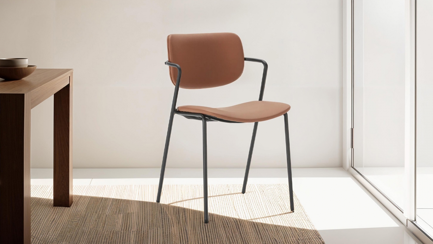Lot de 2 chaises en simili cuir rouille - Skandi