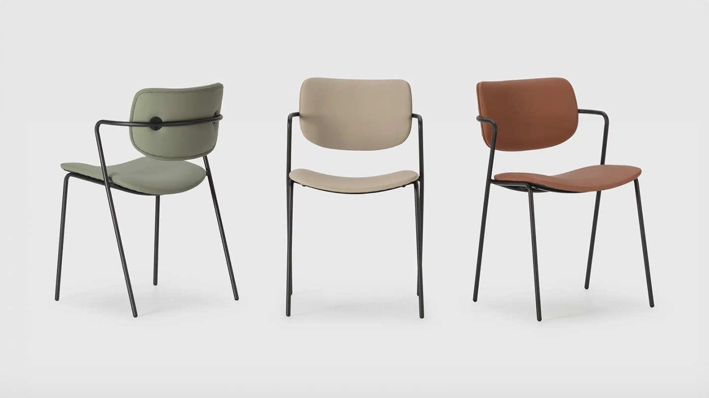 Lot de 2 chaises en simili cuir - Skandi