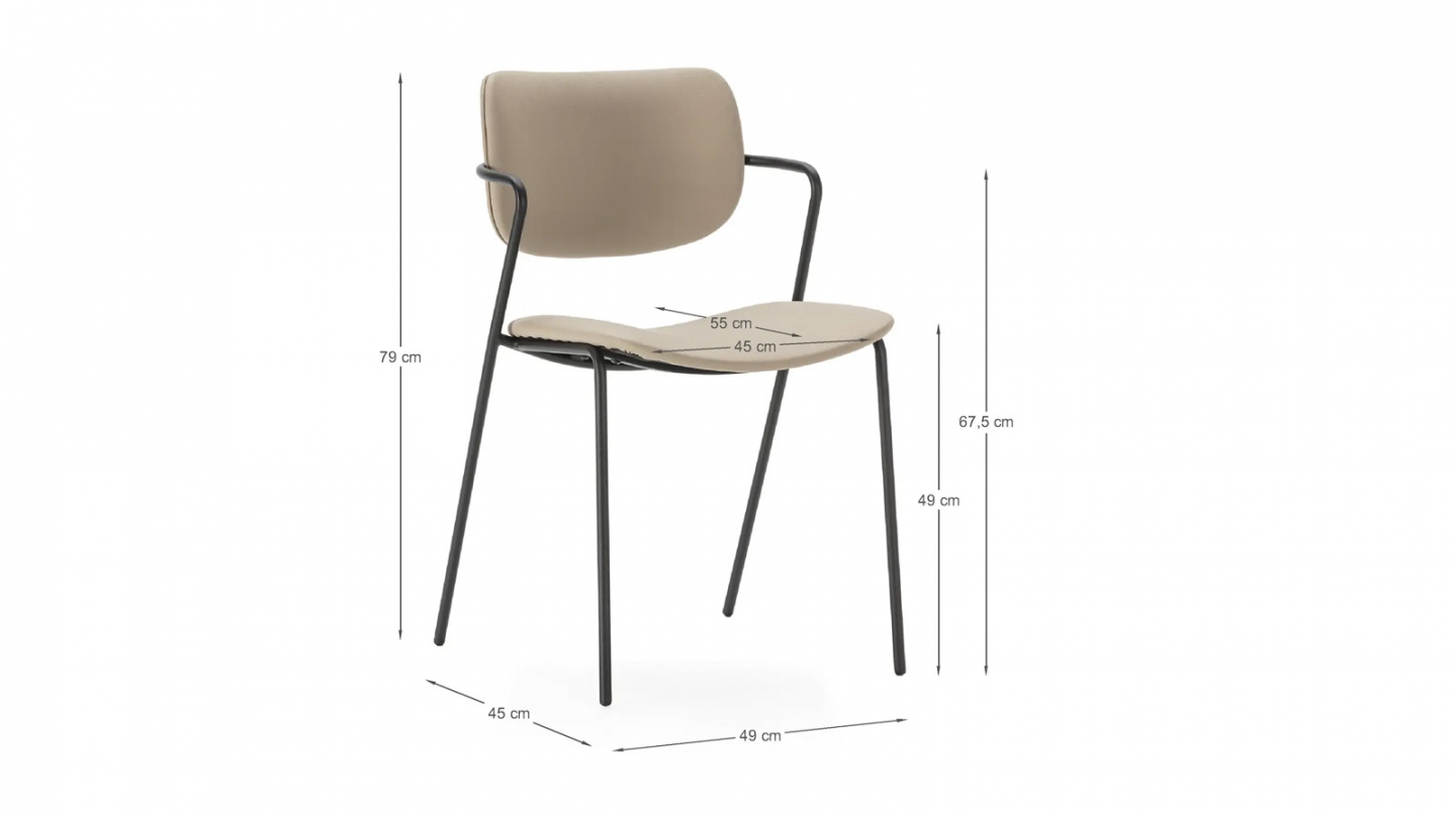 Lot de 2 chaises en simili cuir - Skandi