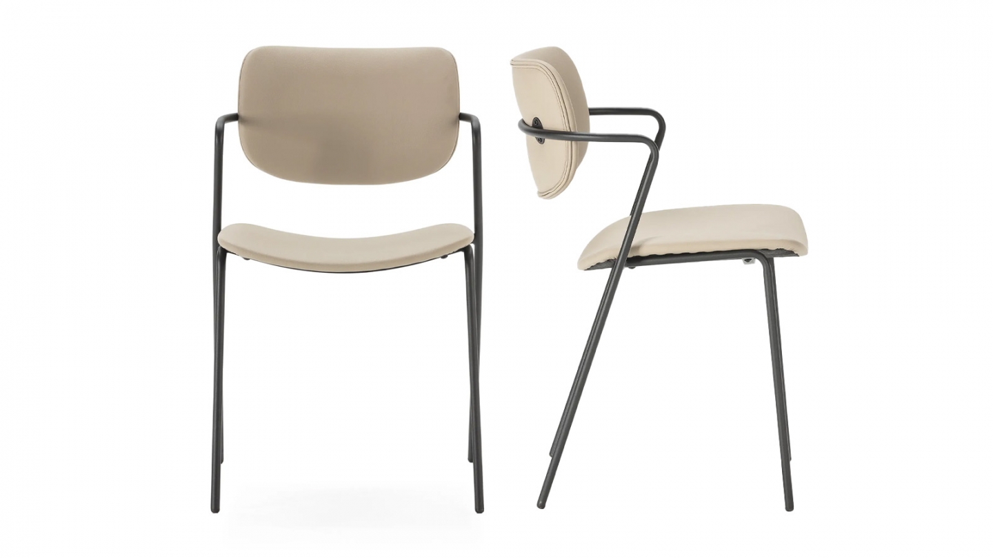 Lot de 2 chaises en simili cuir - Skandi