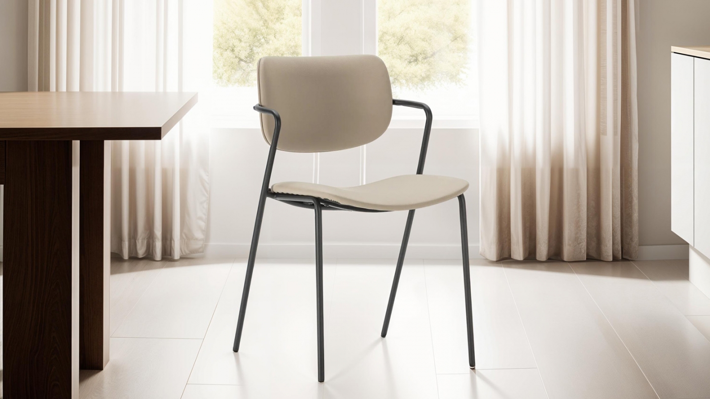 Lot de 2 chaises en simili cuir - Skandi